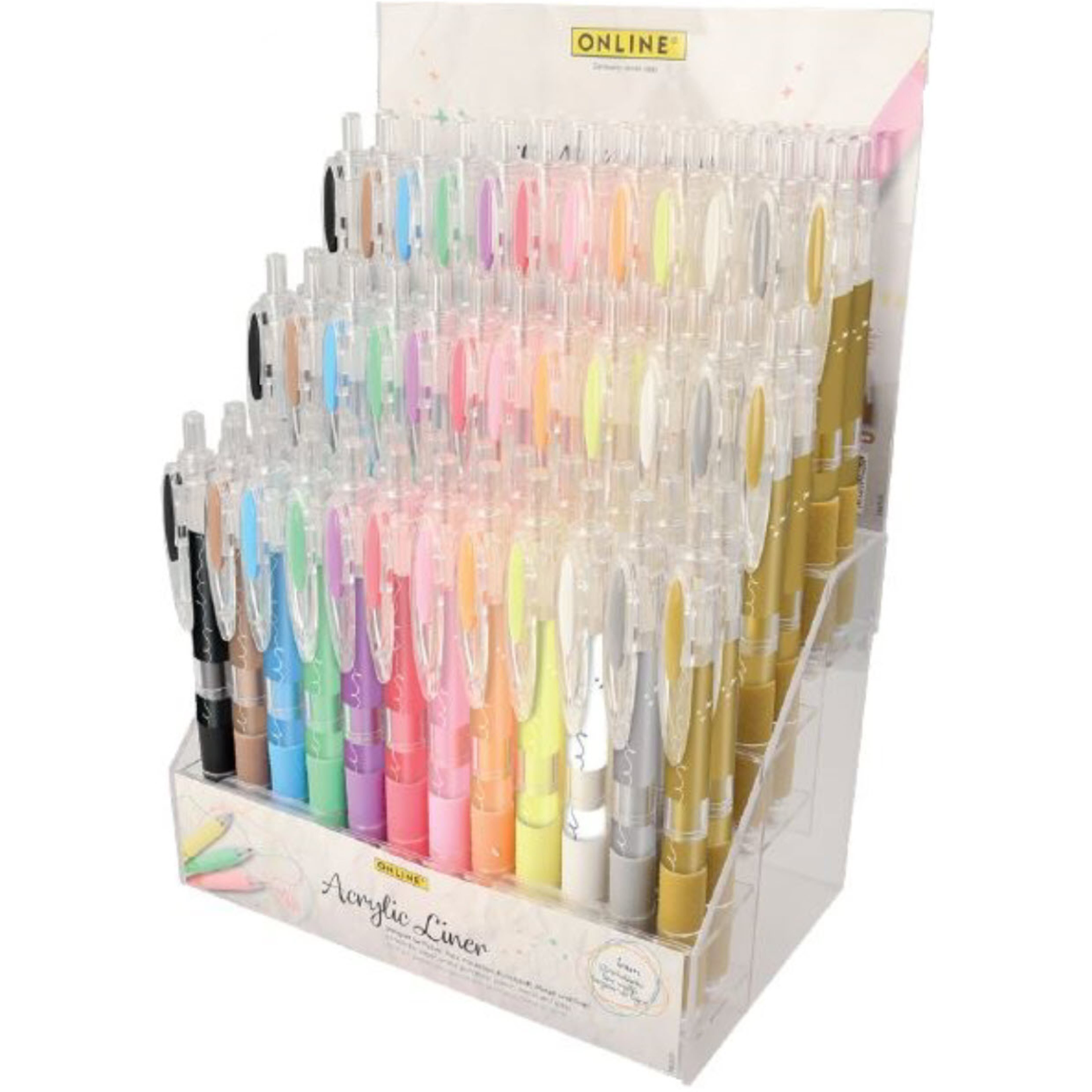 photo ONLINE Display Acryl Liner 18630/72 assortis, 72 pièces