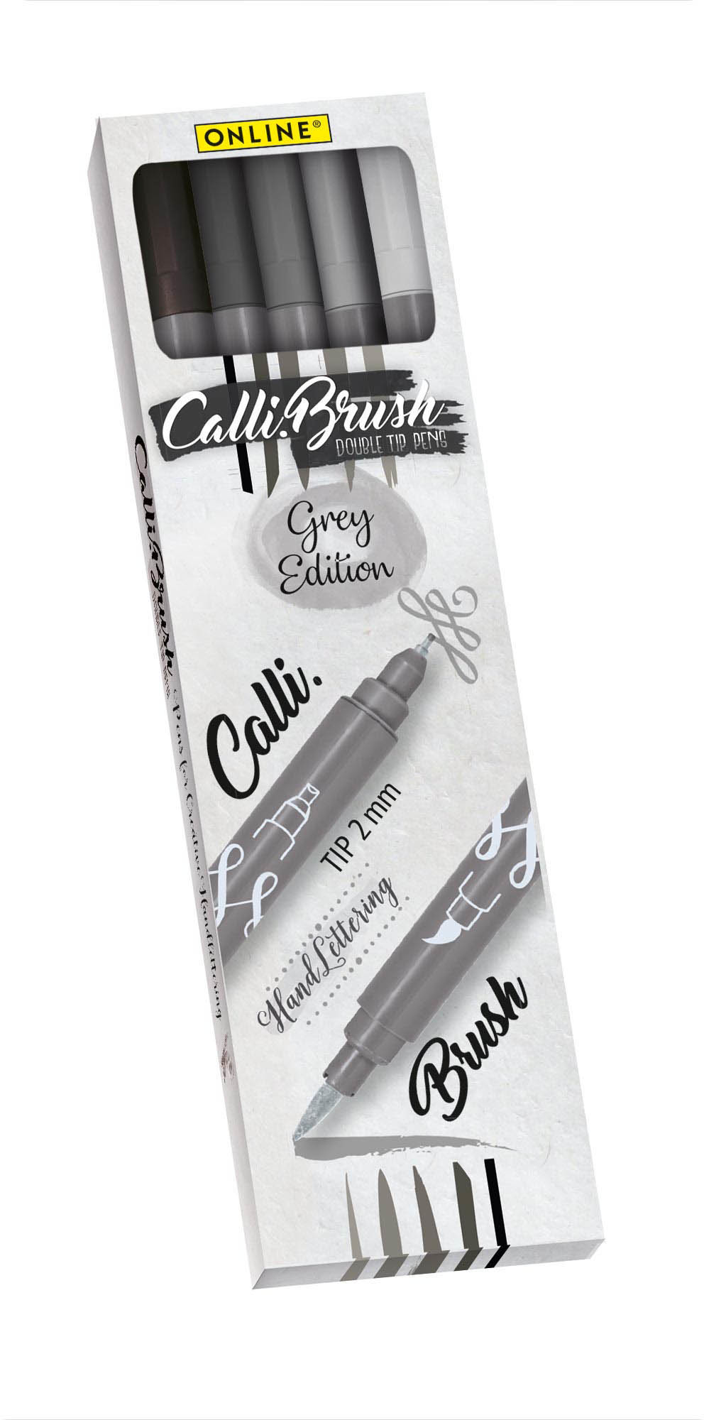 ONLINE Calli Brush Pens 19105 grey edition, ass.