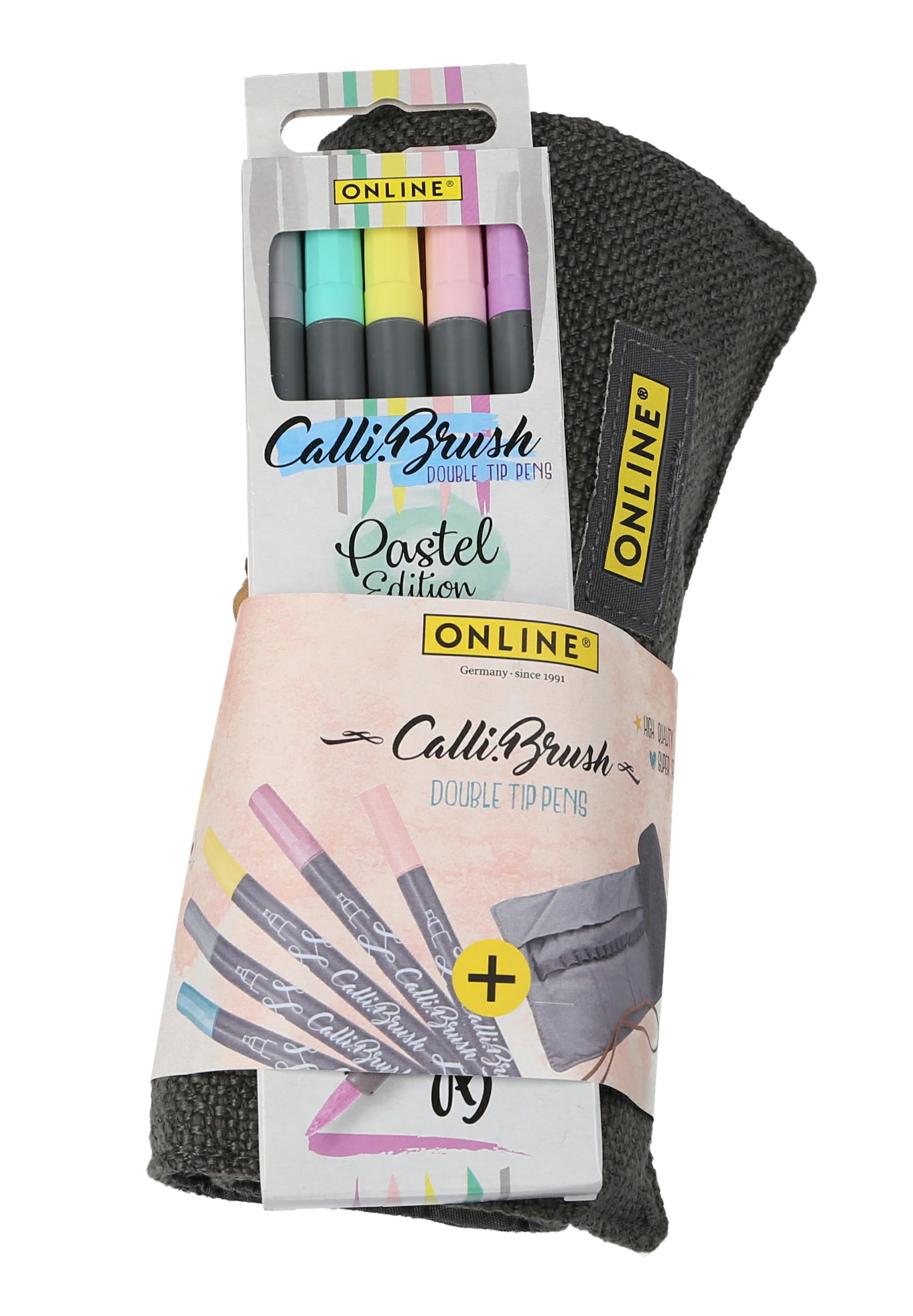 ONLINE Calli Brush Pens 19130 Double Tip in Roll Pouch