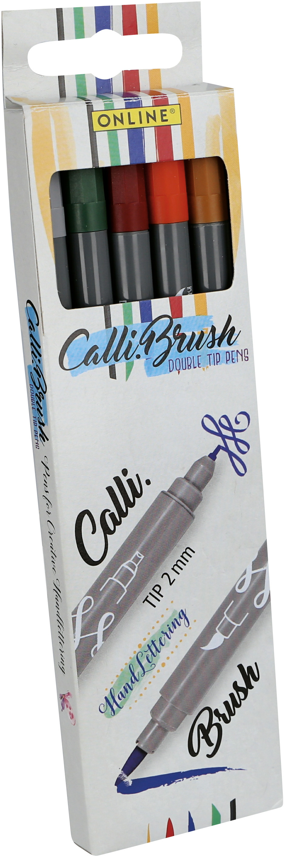 ONLINE Calli Brush Nature 19133 5 couleurs Double Tip, 2mm