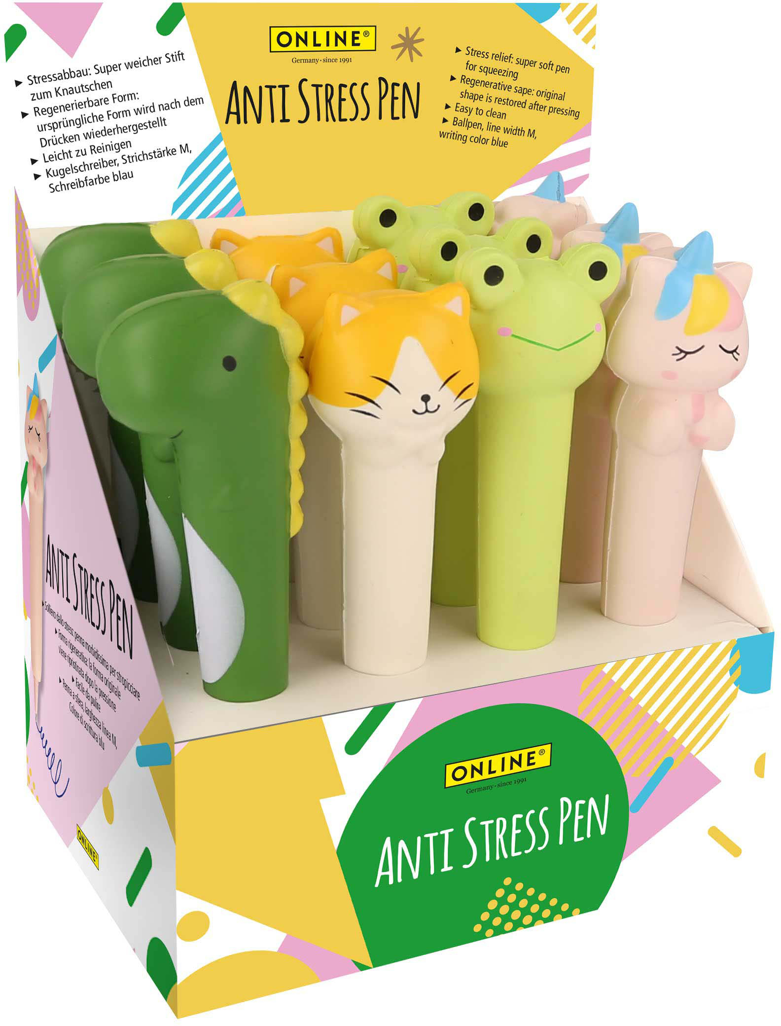 photo ONLINE Anti Stress Pen 21607/12 assorti 12 pièces