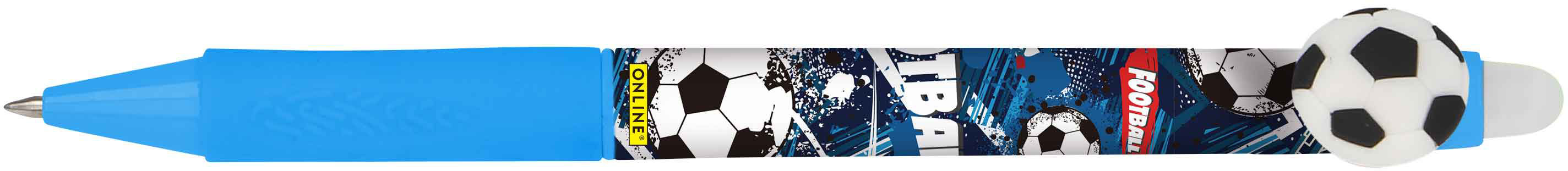 ONLINE Stylo Gel magiXX Football 35392/3D couleuir d'écrire bleu 0.7mm