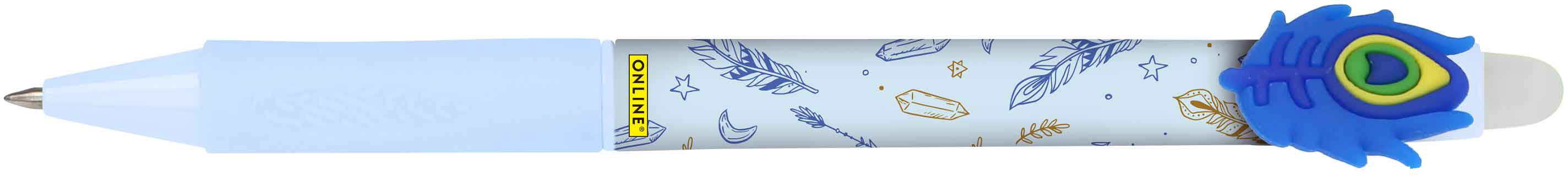 ONLINE Stylo Gel magiXX Feather 35421/3D couleuir d'écrire bleu 0.7mm