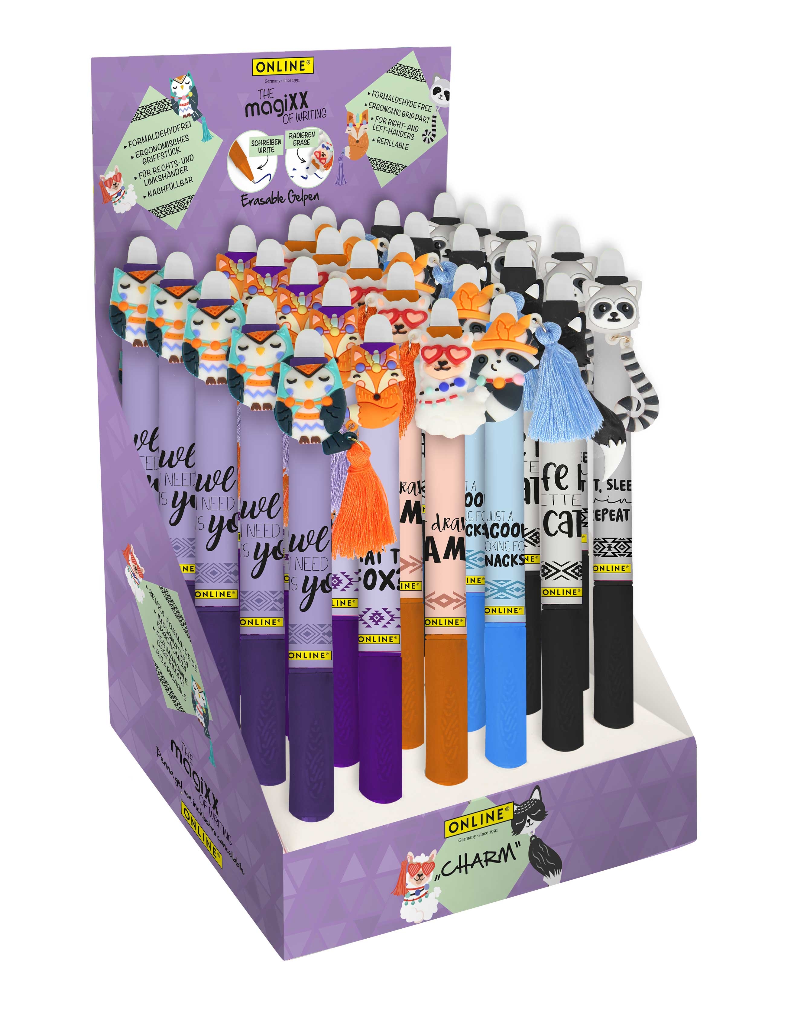 photo ONLINE Stylo gel magiXX Charm 35462/30 Display, assorti 30 pièces
