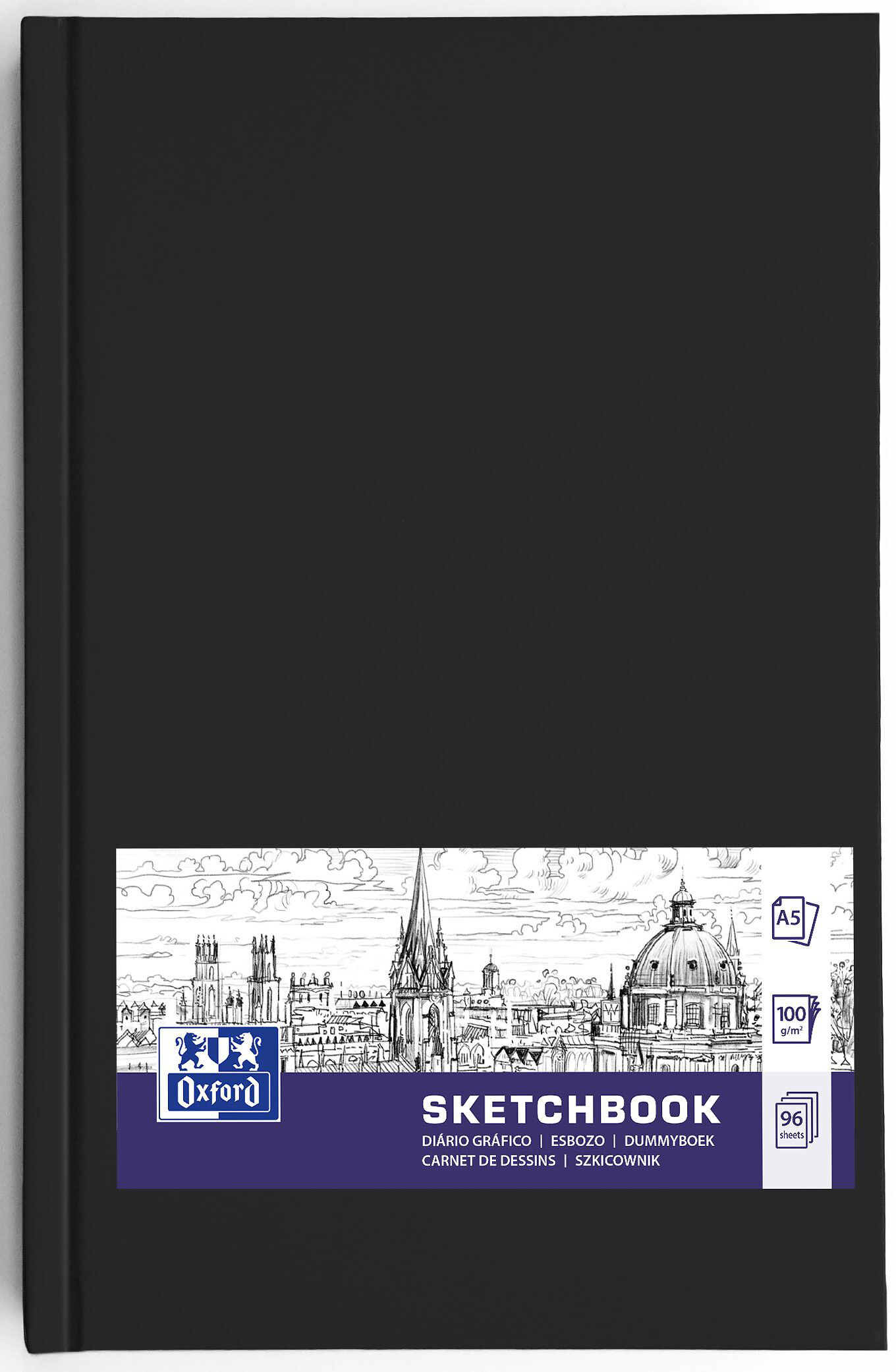 OXFORD Livre d'ésquisse A5 400152622 noir, blanco, 100g 96 feuilles