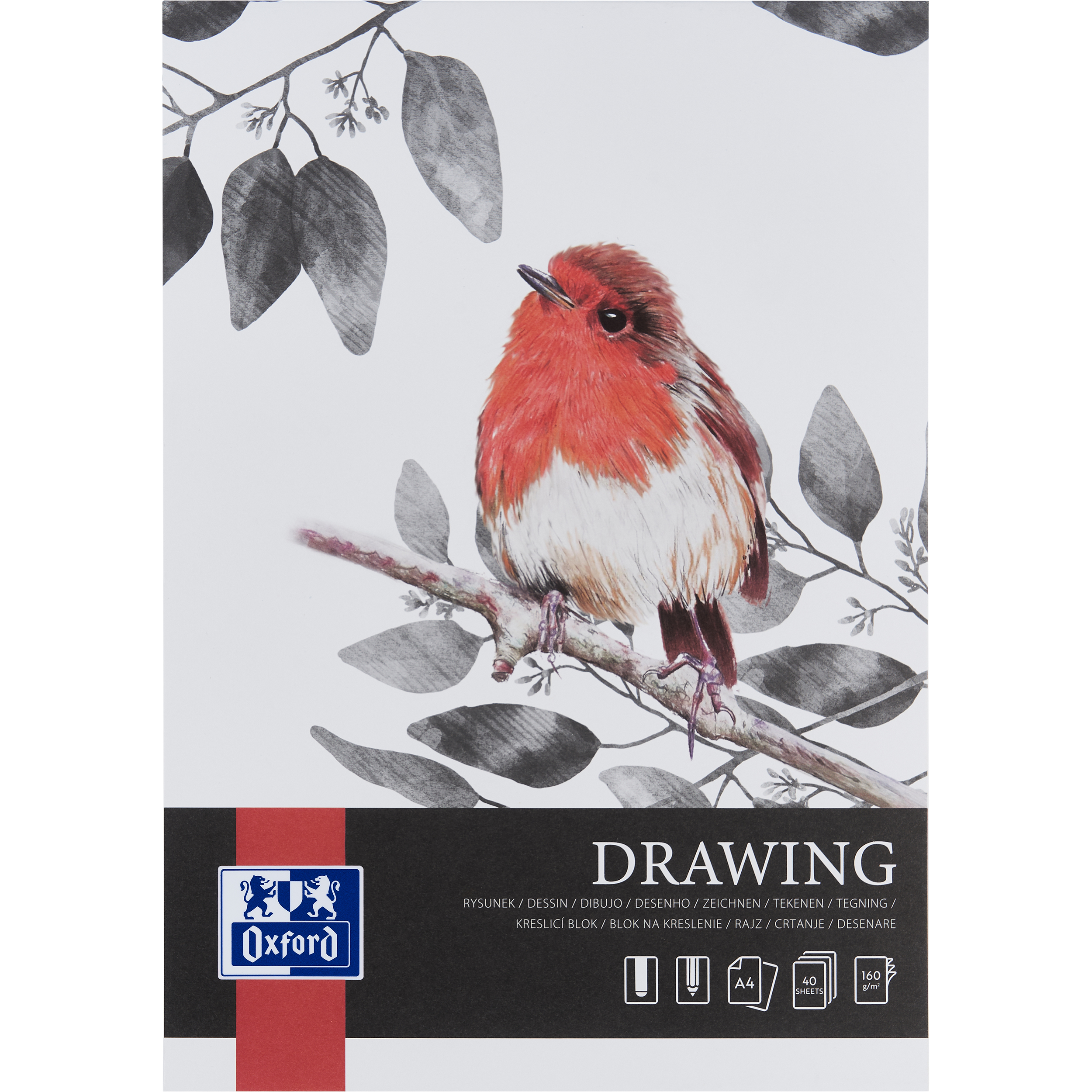 photo OXFORD Art Bloc à dessin A4 400166107 en blanc, 160g 40 feuilles