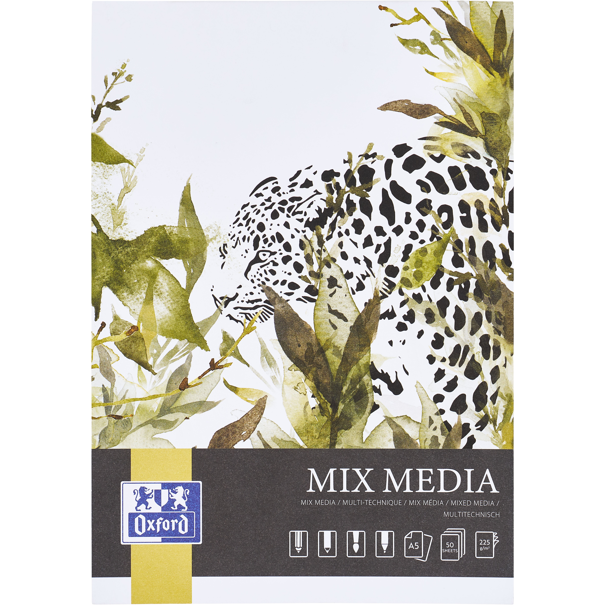 photo OXFORD Art Bloc Mix Media A5 400183974 blanc, 225g 50 feuilles