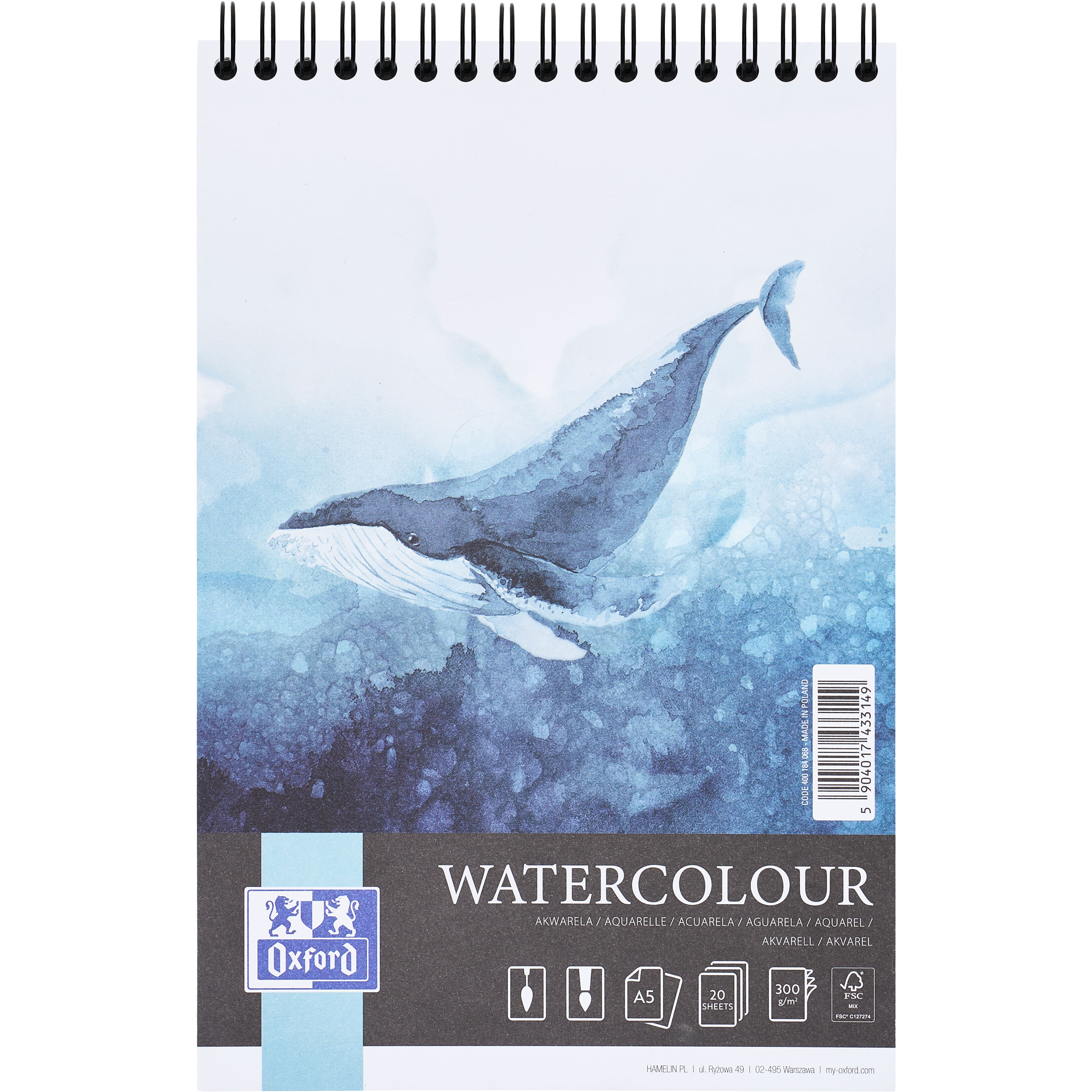photo OXFORD Art Bloc d'aquarelle A5 400184068 blanc, 300g 20 feuilles