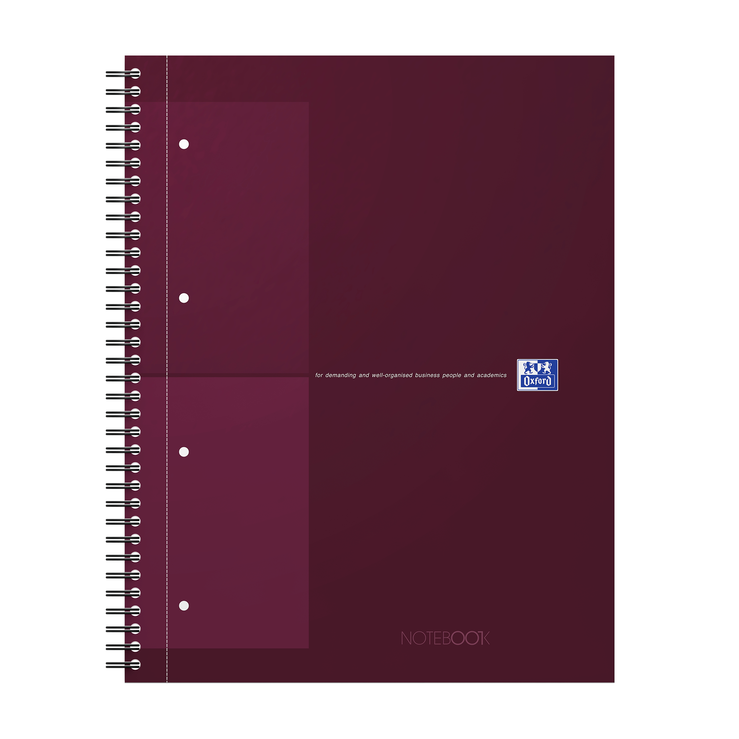 photo OXFORD Carnet à spirales A4+ 400191241 quadrillé 5mm, rouge 80 flls.