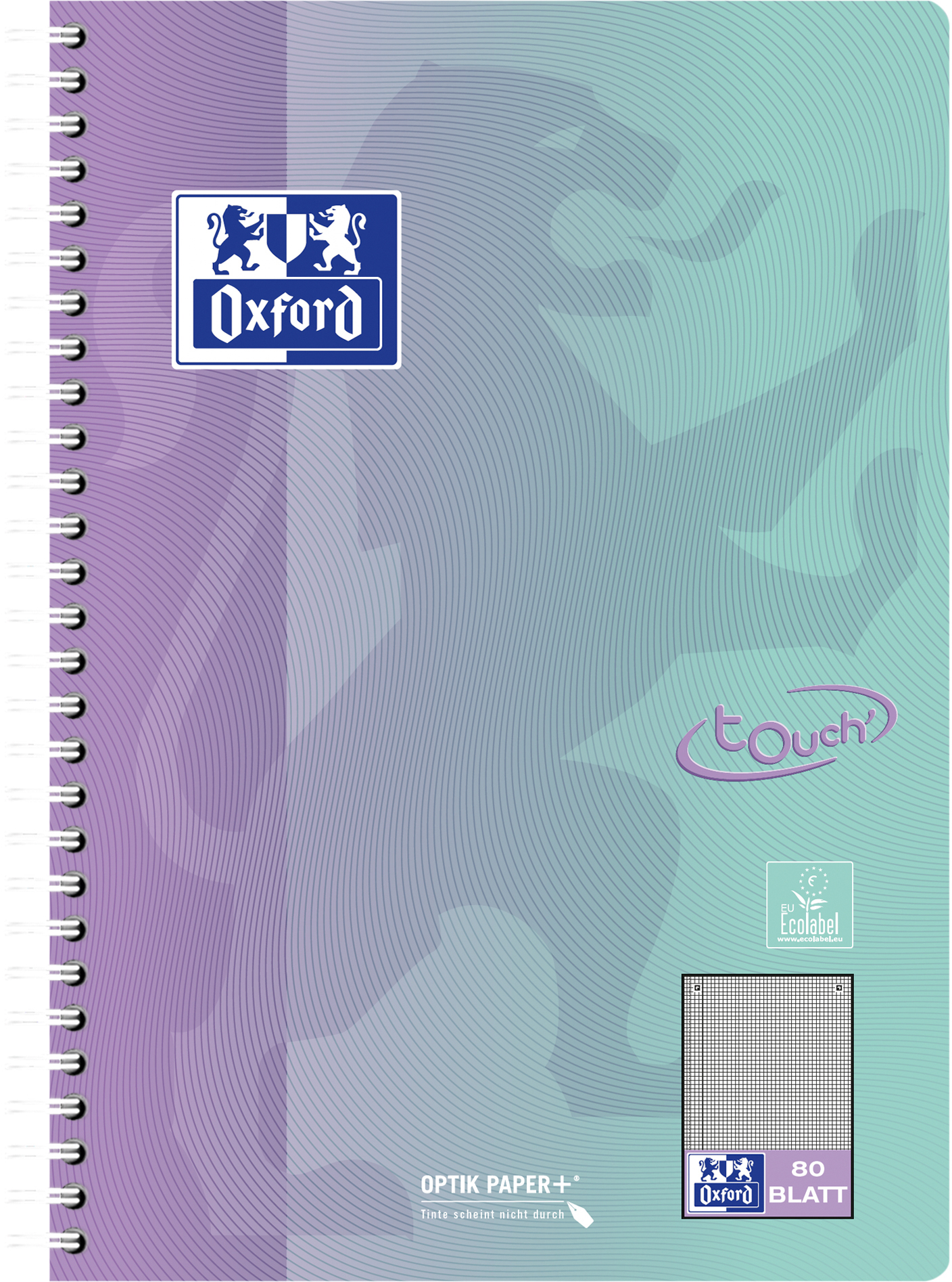 photo OXFORD Cahier à spirale Touch B5 400206956 ass. à pois 80 feuilles