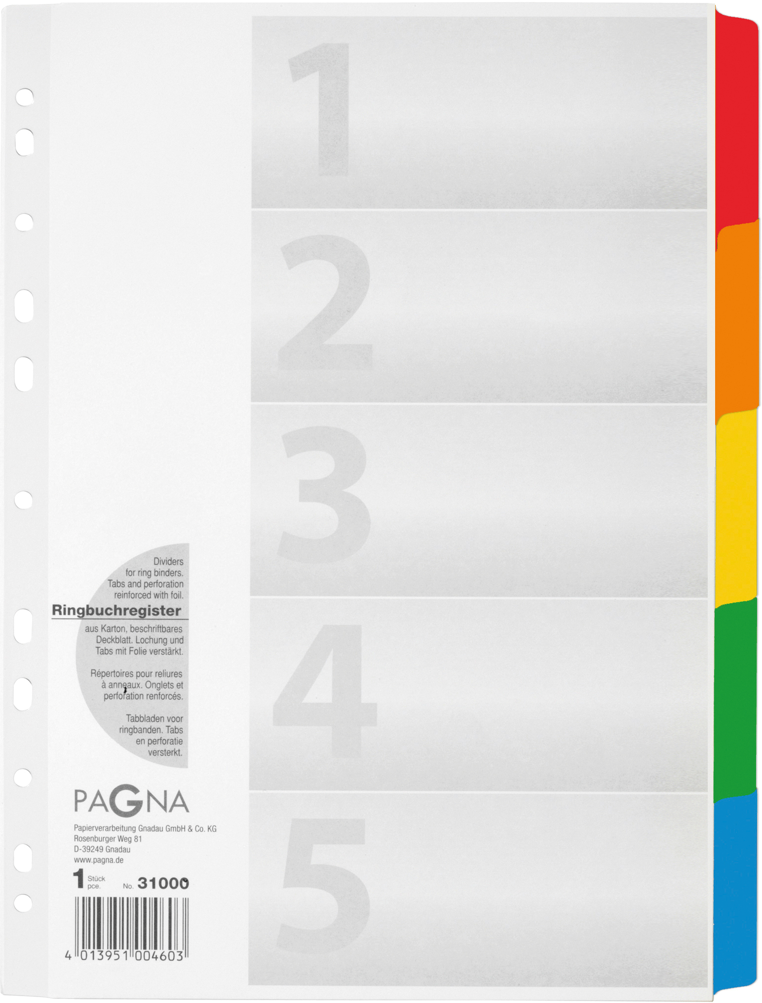 PAGNA Répertoires Karton A4 31000-08 blanc 5 pcs.