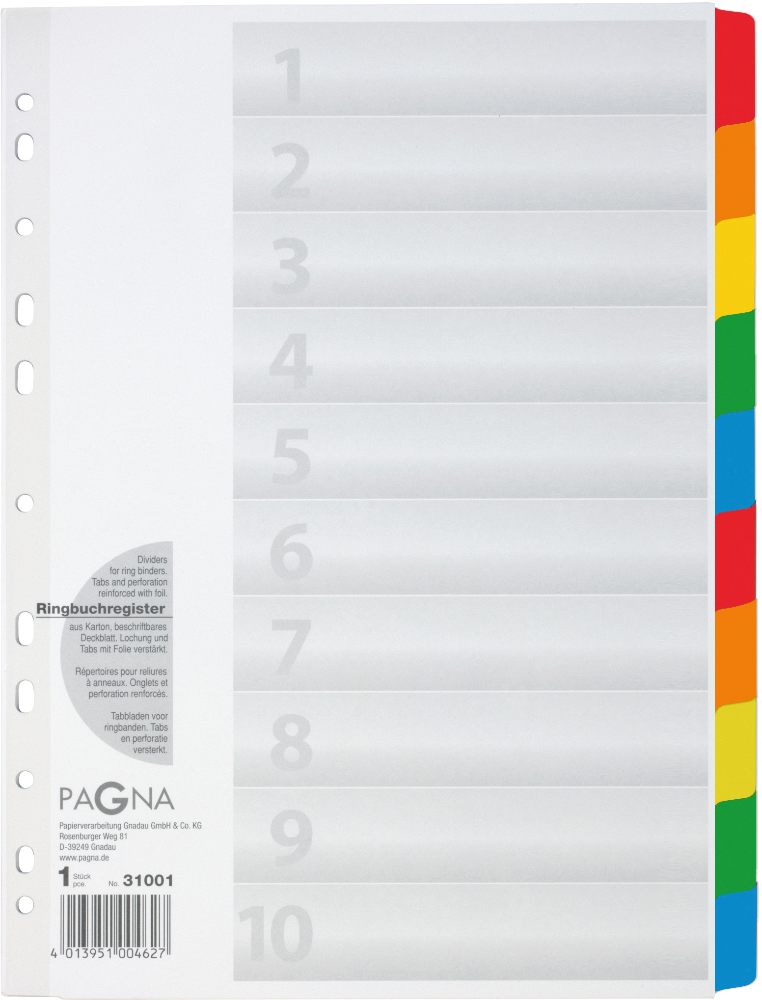 PAGNA Répertoires Karton A4 31001-08 blanc 10 pcs.