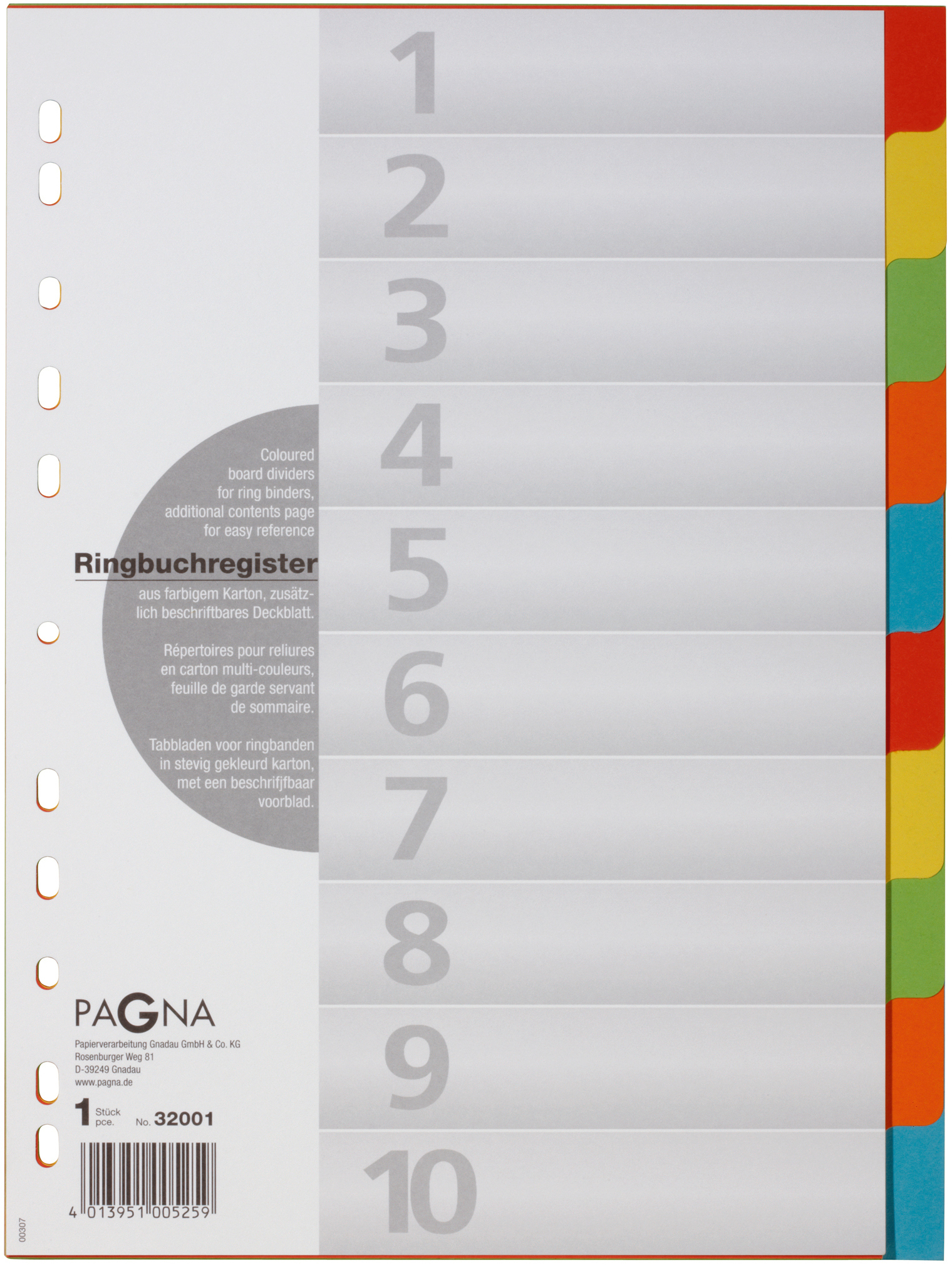 PAGNA Répertoires carton A4 32001/20 10 pcs., plein 10 pcs., plein