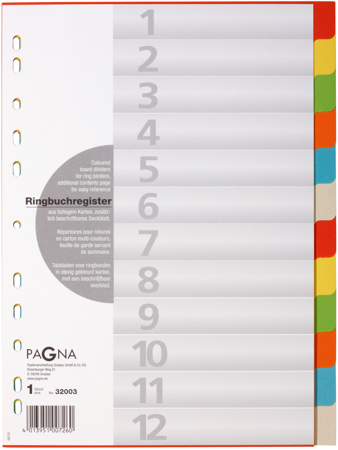 PAGNA Répertoires Karton A4 32003-20 coloré 12 pcs.