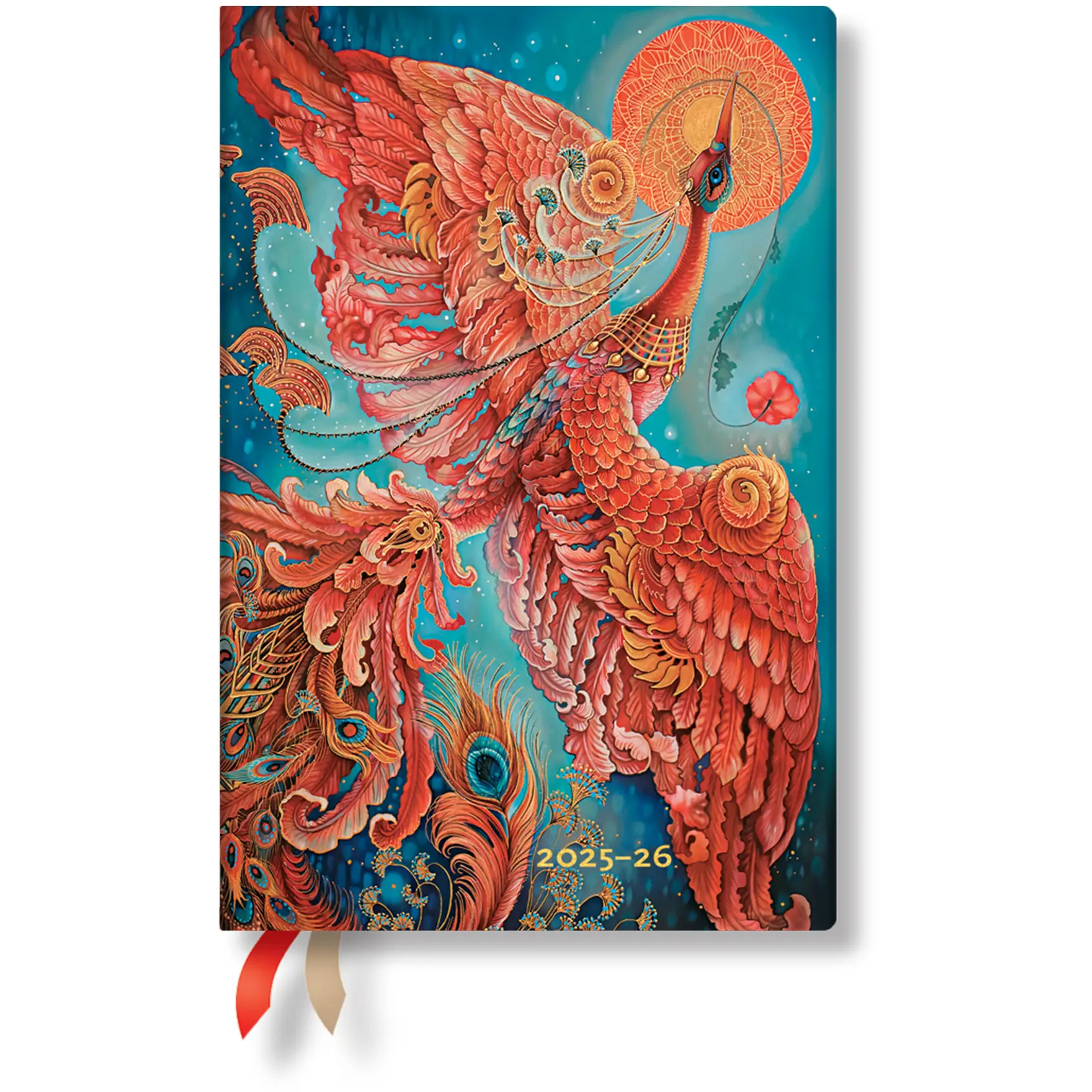 photo PAPERBLANKS Agenda Feuervogel Mini 25/26 DD0528-6 1S/2P 18M AL HOR HC 9.5x14cm