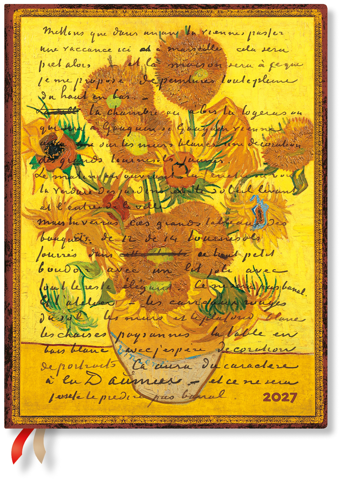 photo PAPERBLANKS Agenda Sonnenblumen 2027 DD1830-9 1S/2P VER Ultra HC AL 18x23cm