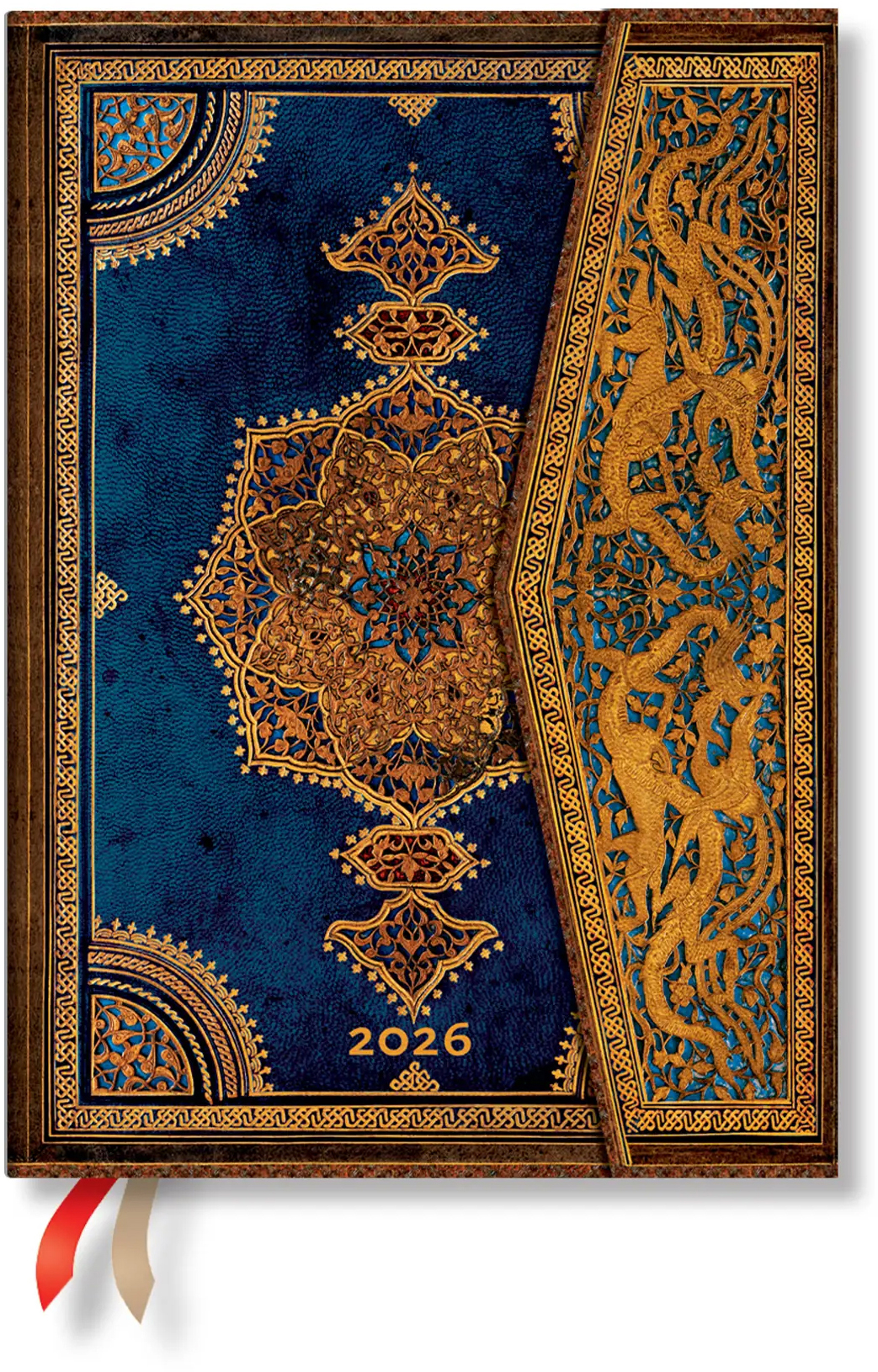 photo PAPERBLANKS Agenda Safavide Indigo 2026 DF0917-8 1S/2P HOR Midi HC FR 13x18cm
