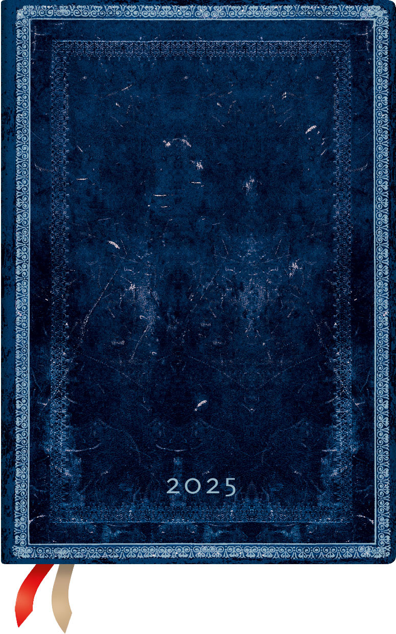 PAPERBLANKS Agenda Encre Bleue 2025 DFD5897 1S/2P HOR Midi HC FR 13x18cm
