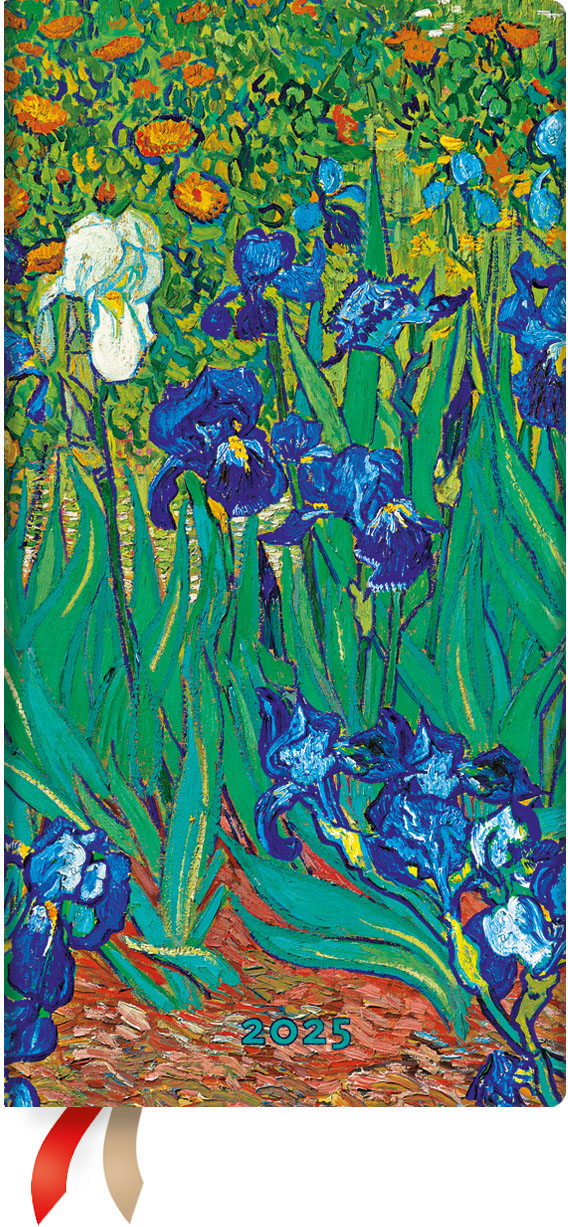 PAPERBLANKS Agenda Van Gogh Lilien 2025 DHD6003 1S/2P HOR mince HC DE 9.5x18cm