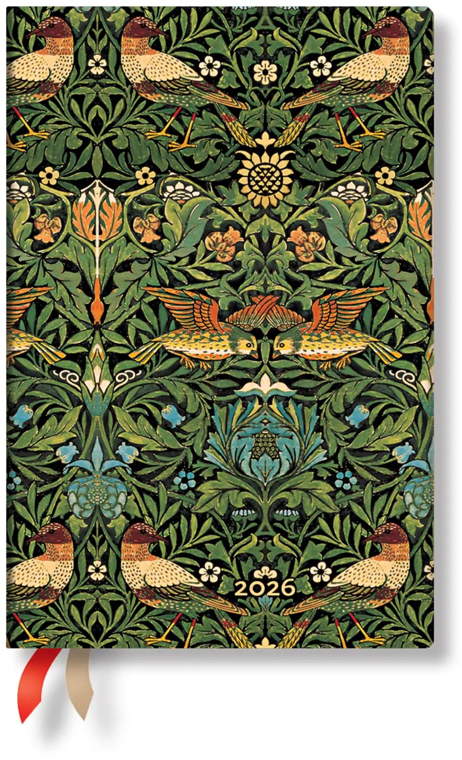photo PAPERBLANKS Agenda Morris Oiseaux 2026 FF0963-5 1S/2P HOR Mini SC FR 9.5x14cm