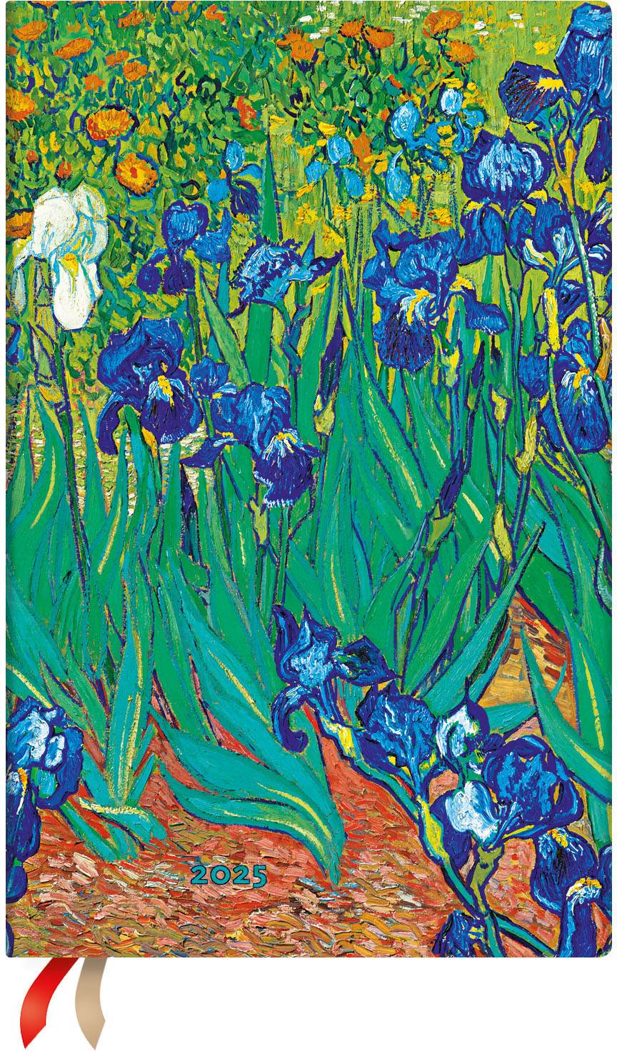 PAPERBLANKS Agenda Van Gogh Lilien 2025 FHD6092 1S/2P HOR Maxi SC DE 13.5x21cm