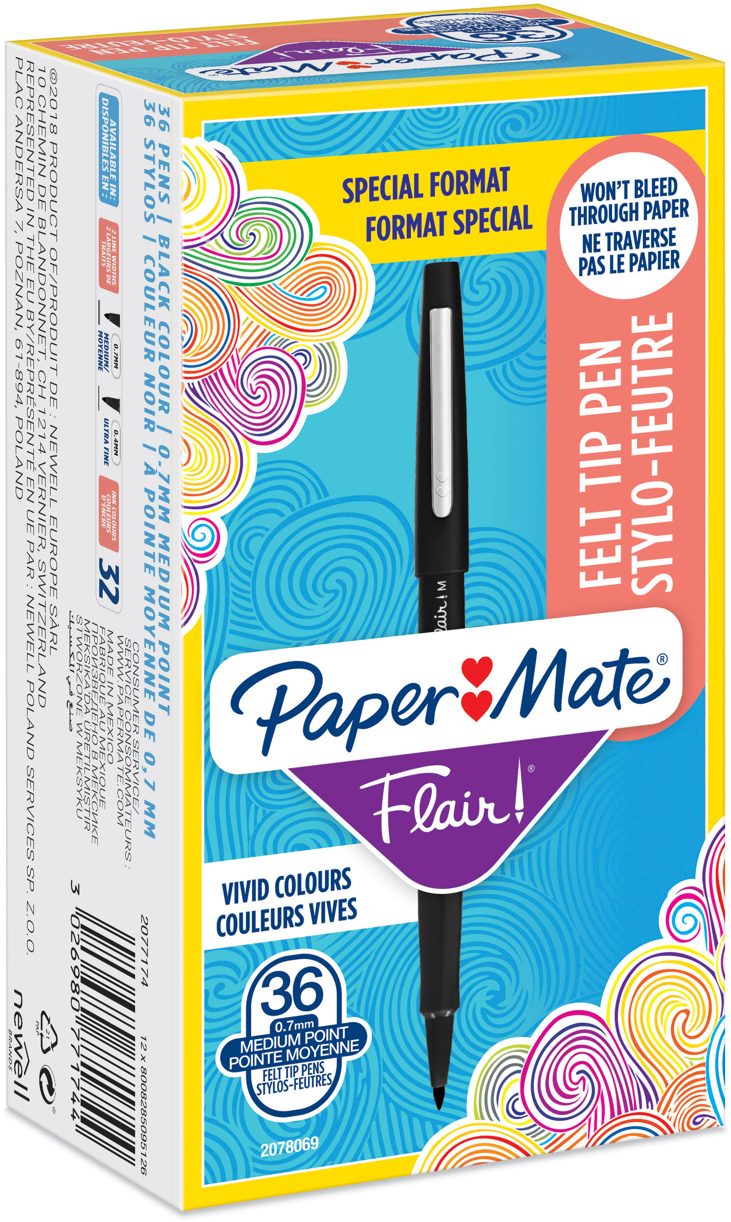 PAPERMATE Stylo fibre 0.7mm 2077174 Flair noir