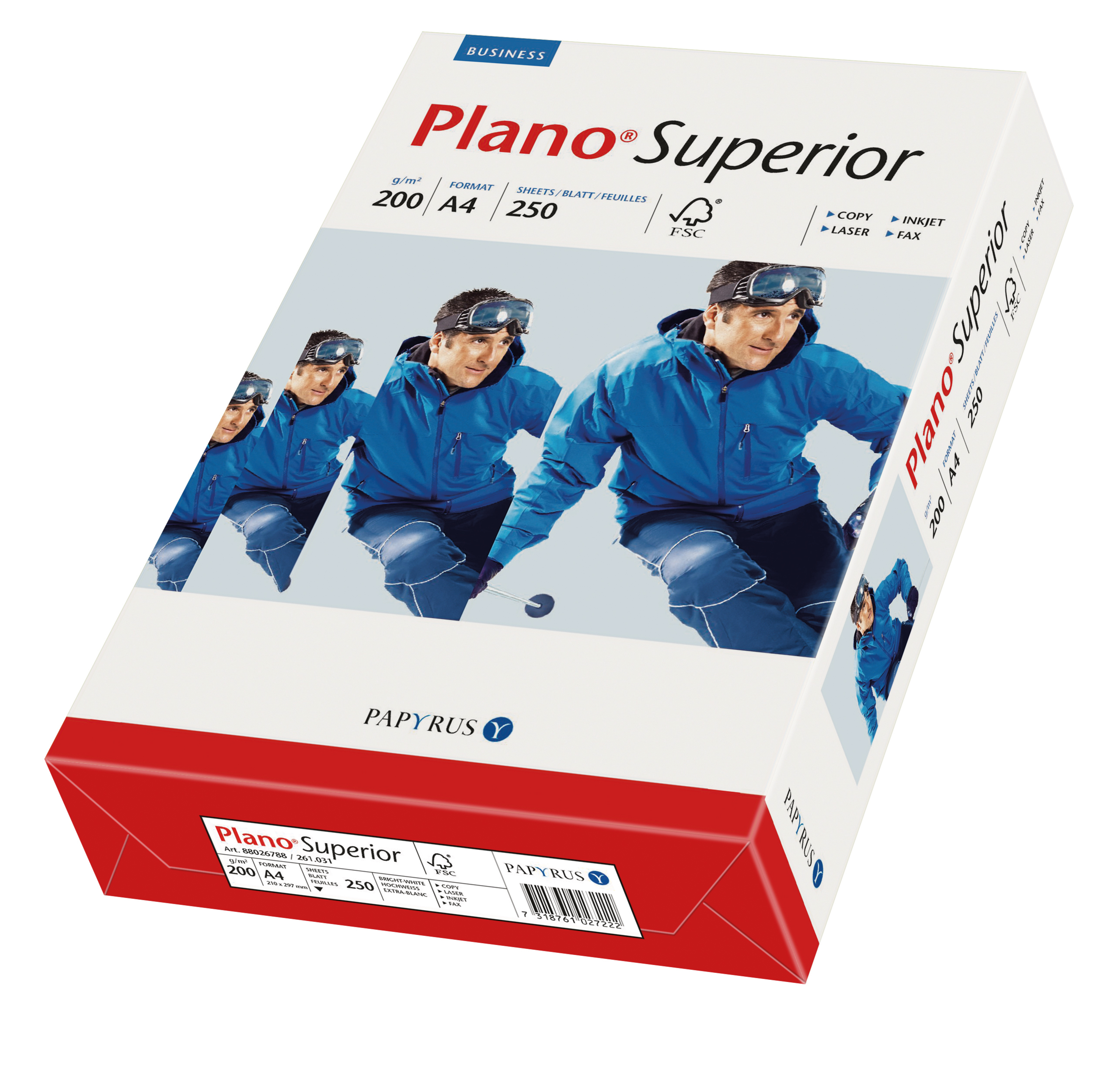 PAPYRUS Copy Paper Plano Superior A4 88026788 blanc, 200g SB FSC 250 flls. blanc, 200g SB FSC 250 fl
