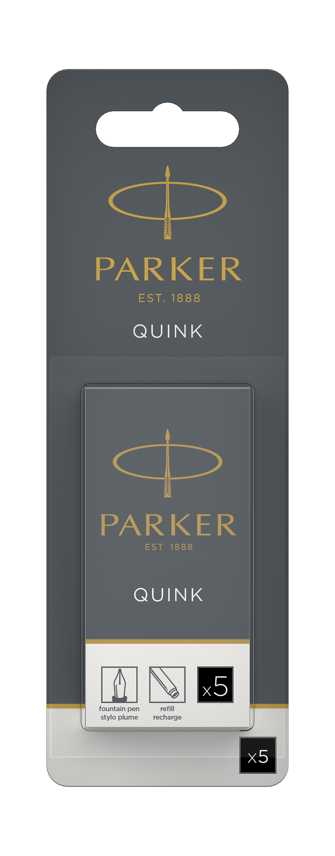 PARKER Cart. d'encre Quink 1950402 noir, 5 pcs. noir, 5 pcs.