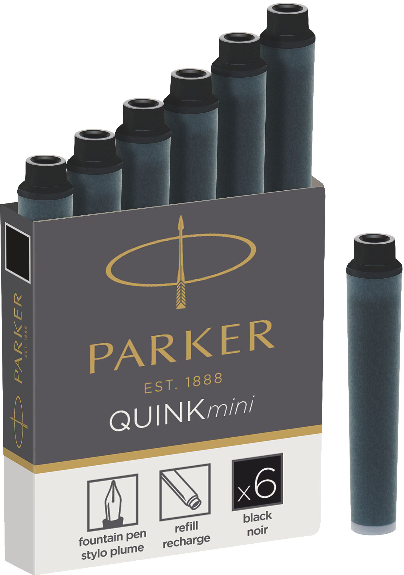 PARKER Encre Quink Mini 1950407 noir 6 pcs.