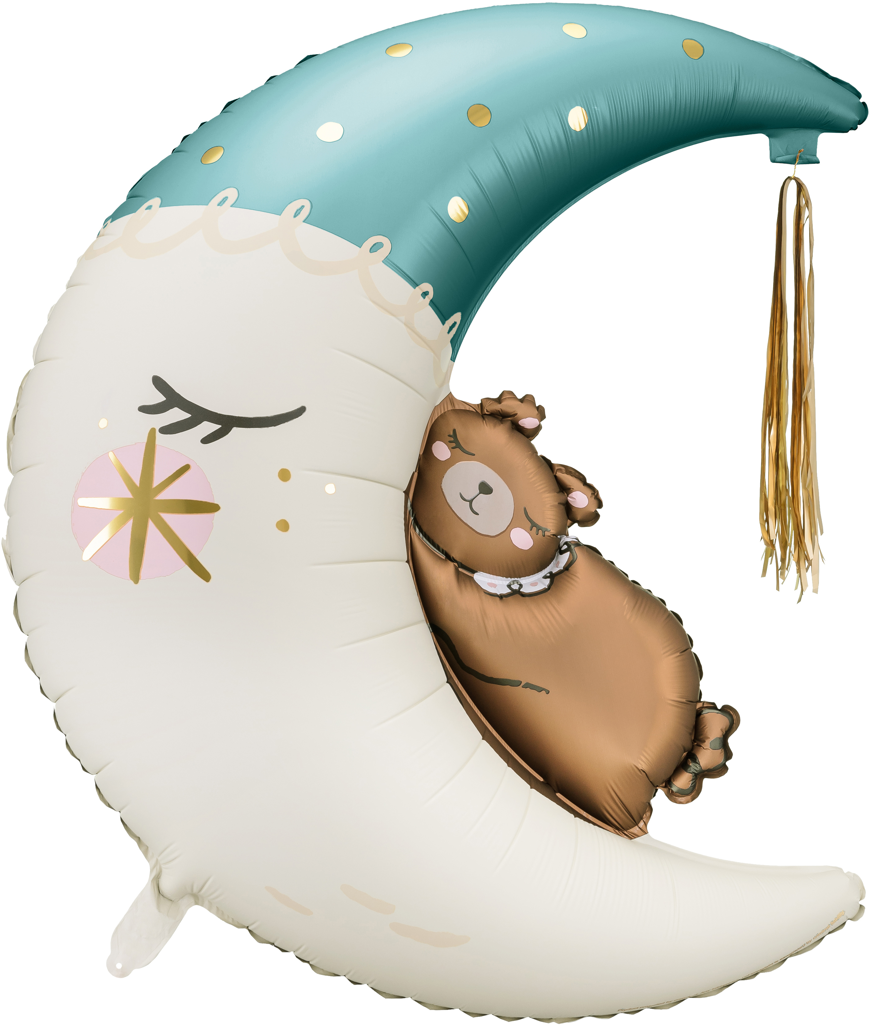 photo PARTYDECO Ballon en plastique 86cm FB196-001J Ours sur la lune bleu