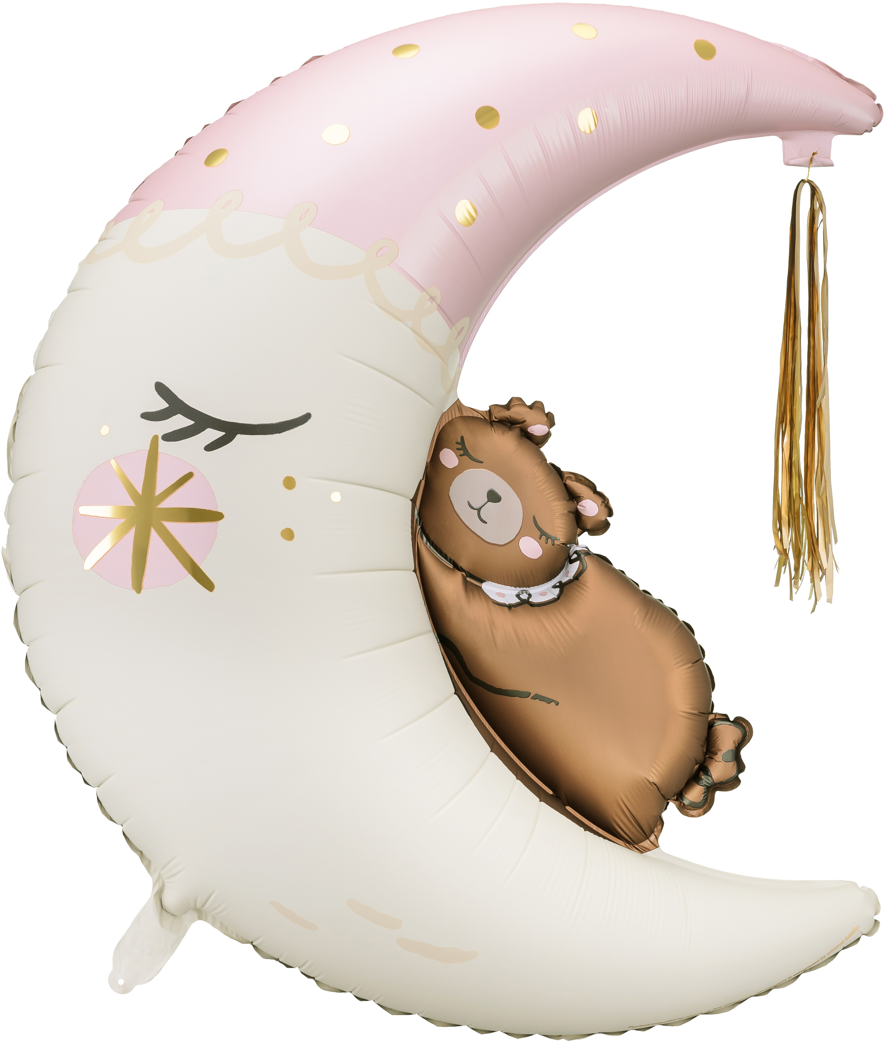 photo PARTYDECO Ballon en plastique 86cm FB196 Ours sur la lune rose