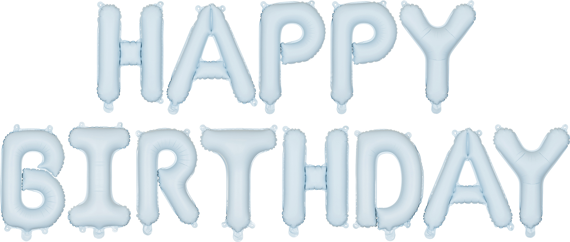 photo PARTYDECO Ballon en plastique 340x35cm FB6T-001J Happy Birthday bleu clair