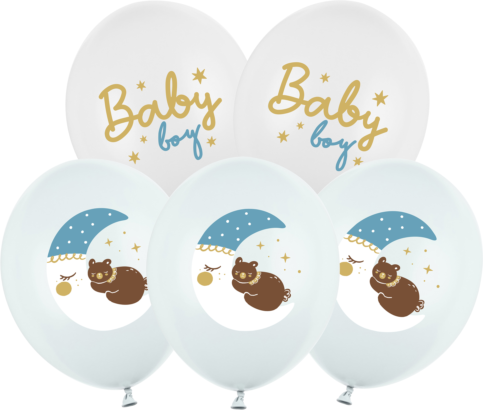 photo PARTYDECO Ballons 30cm SB14P3380006 Baby Boy, bleu 6 pièces