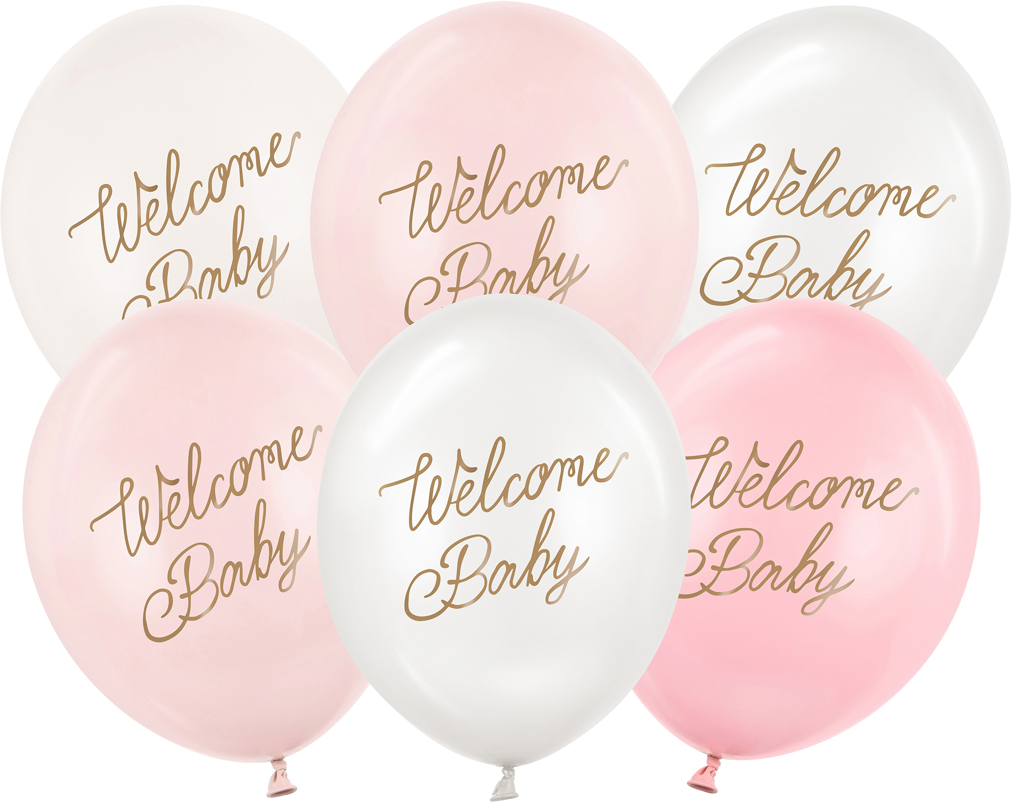 photo PARTYDECO Ballons 30cm SB14P3420816 Welcome Baby, rose 6 pièces