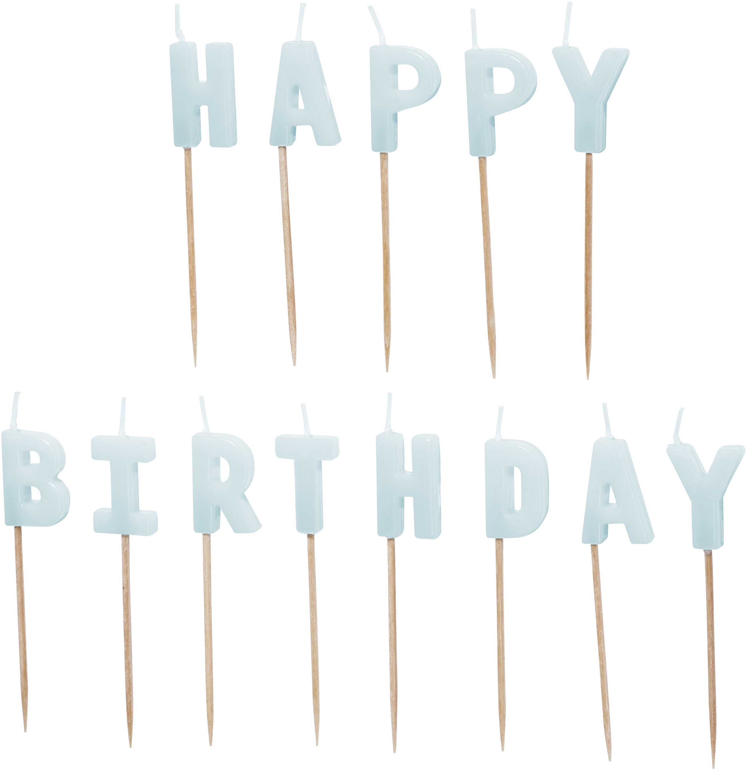 photo PARTYDECO Bougies Happy Birthday SCS-13-011J bleu clair