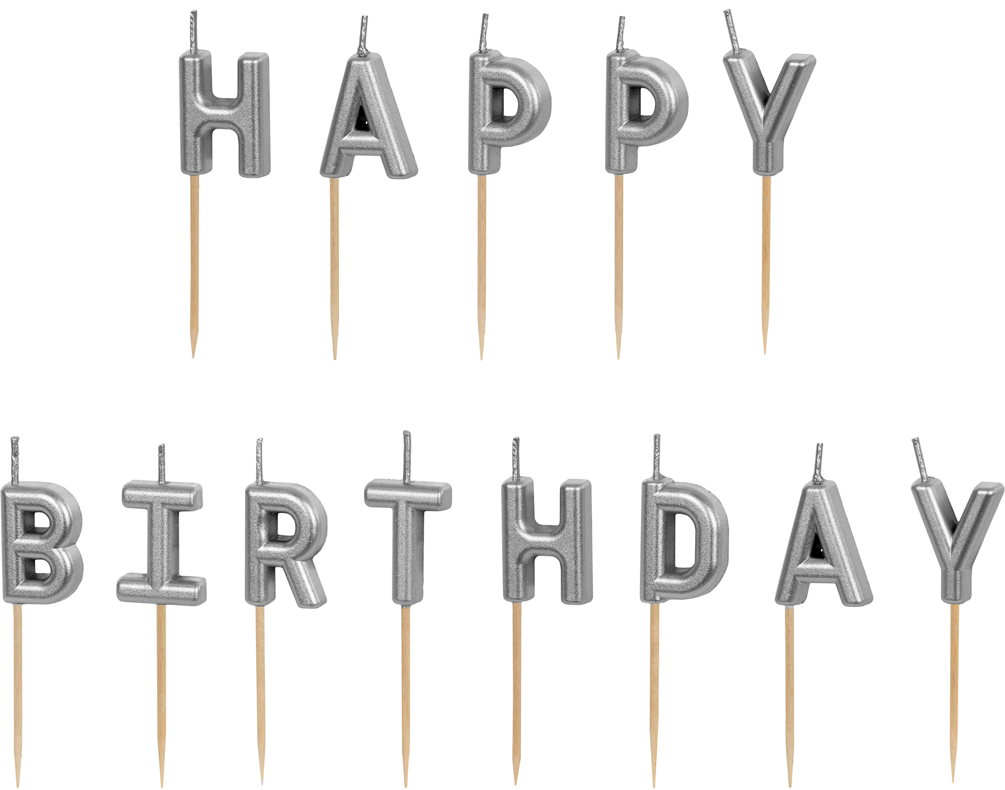 photo PARTYDECO Bougies Happy Birthday SCS-13-018 argent