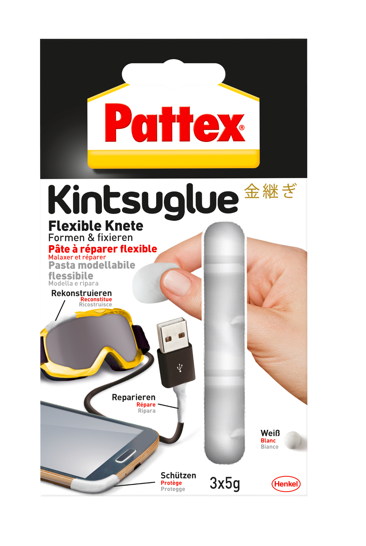 PATTEX Kintsuglue PFK5W Kintsuglue blanc 3 x 5g
