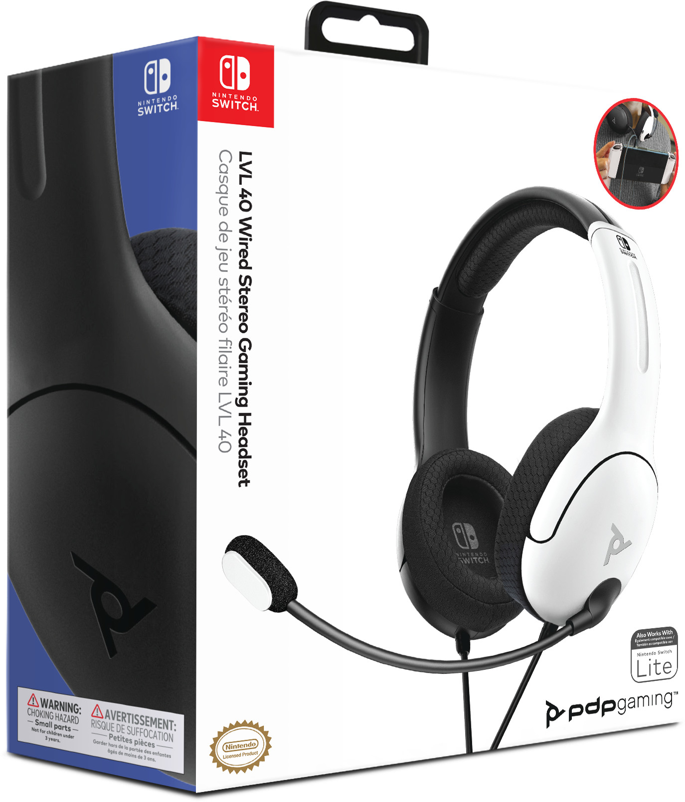 PDP LVL40 Wired Headset 500-162-BW-EU Black/White for NSW