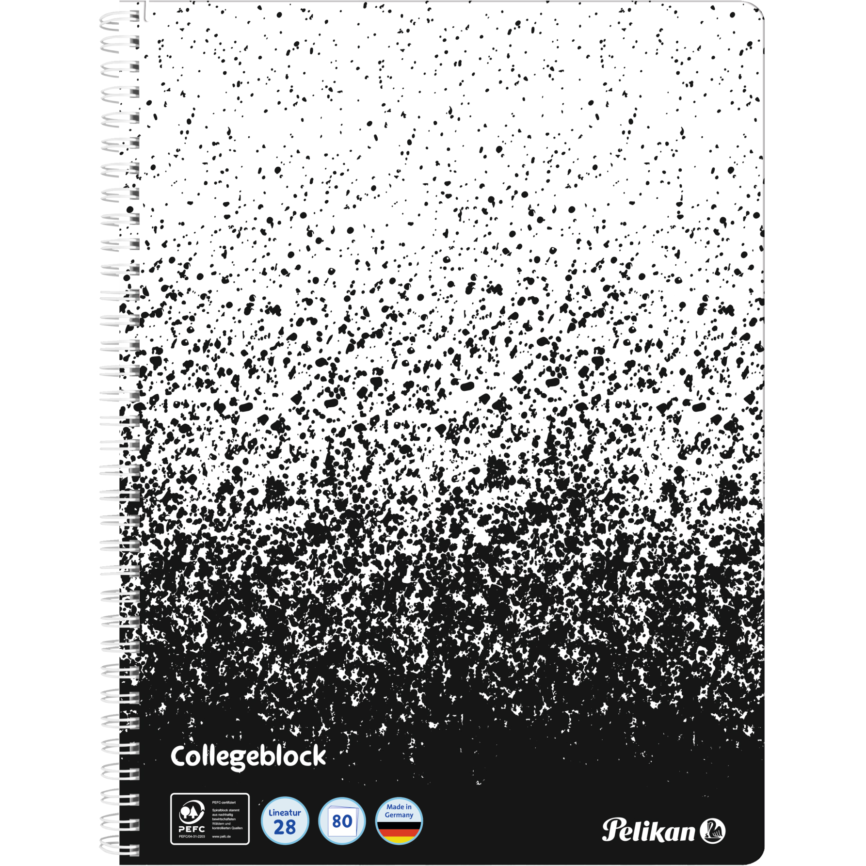photo PELIKAN Carnet spirale A4 400197021 quadrillé noir/blanc