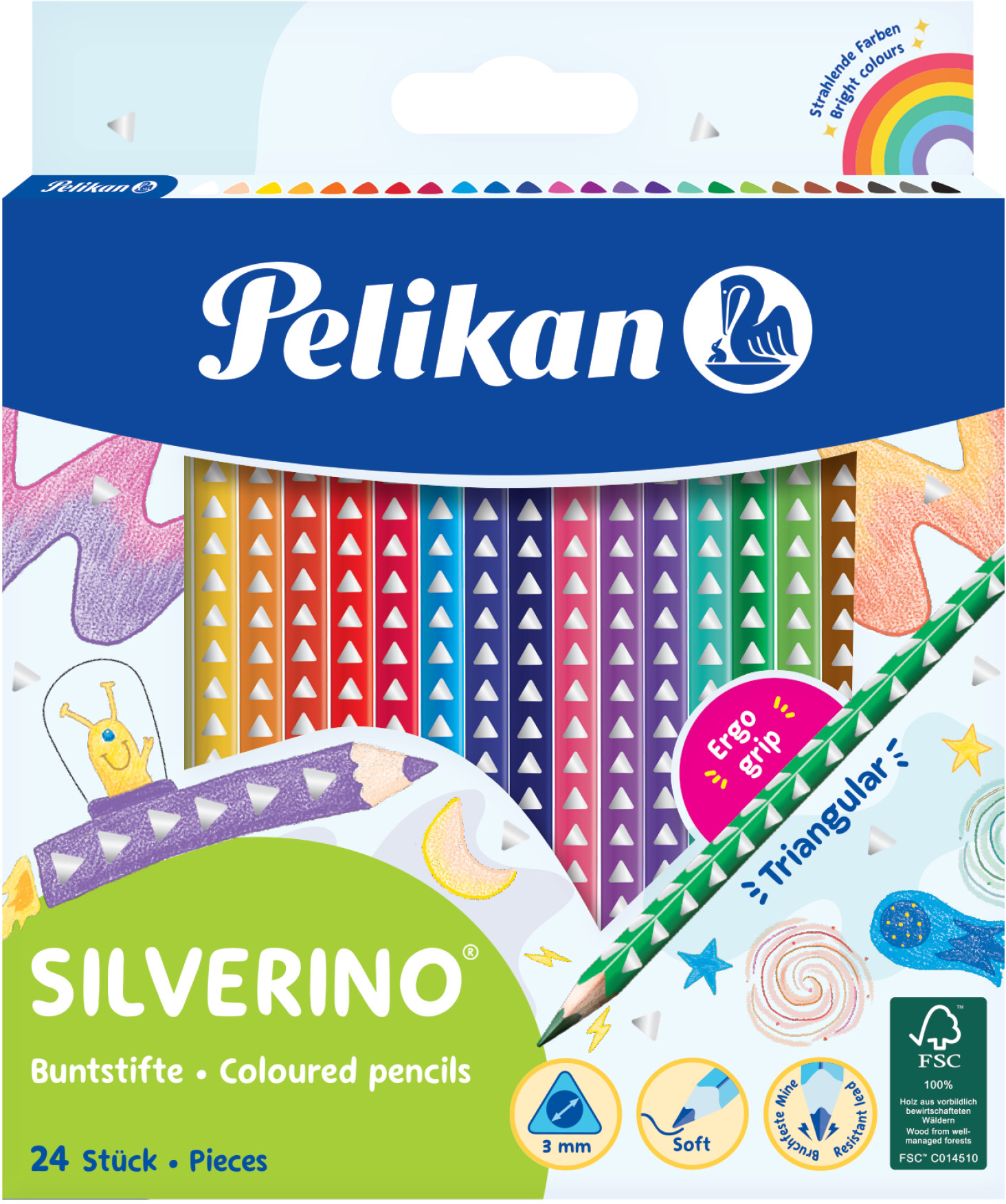 PELIKAN Crayons de couleur Silverino 700665 24 couleurs