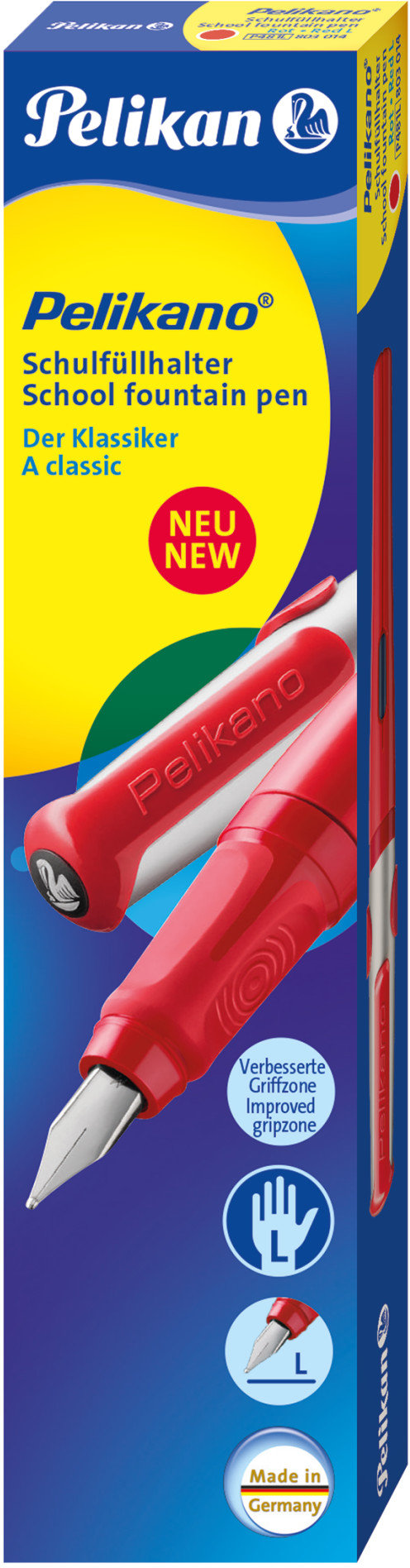 PELIKAN Stylo plume Pelikano P481 L 803014 rouge, pour gauchers rouge, pour gauchers