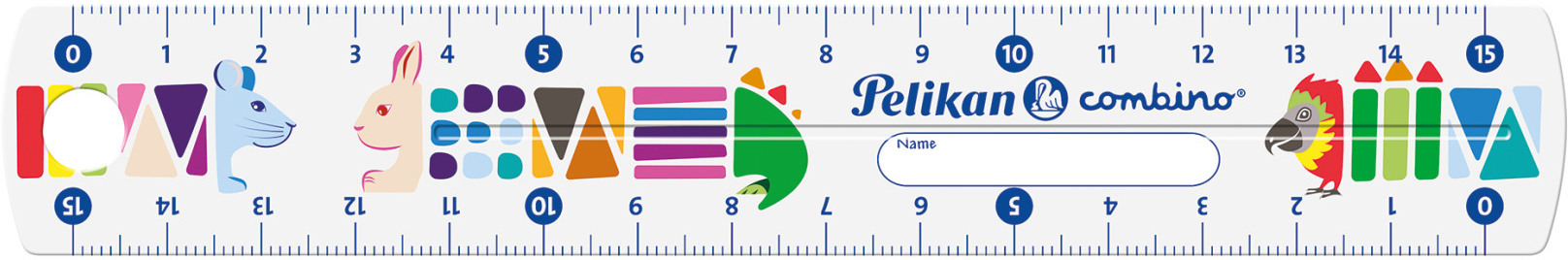 PELIKAN Règle Combino 15cm 811224 blanc animals