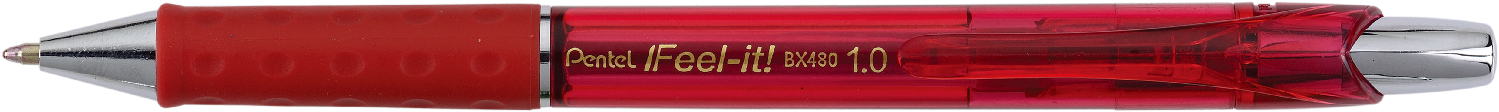 PENTEL Stylo à bille Feel-it 1mm BX480-B rouge