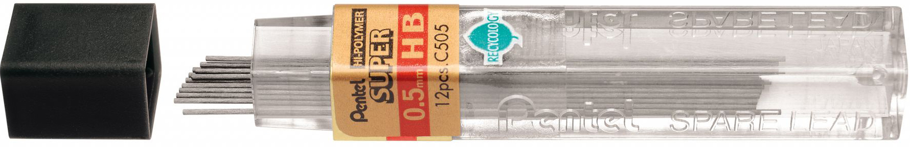 PENTEL Mines crayons Super 0.5mm C505 HB noir/12 pcs.