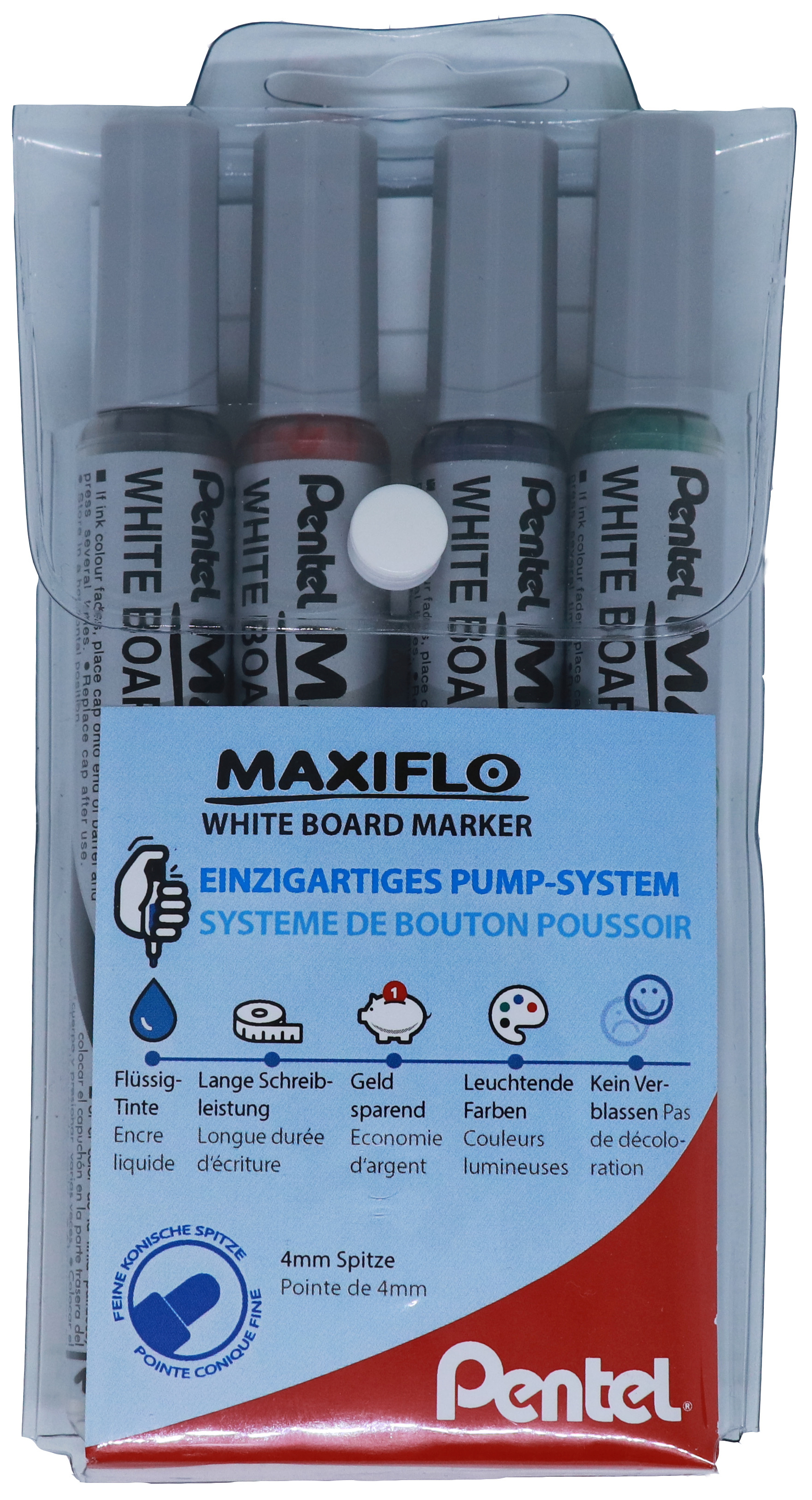 PENTEL Boardmarker Maxiflo 4mm MWL5S-4 4 Stück 4 Stück