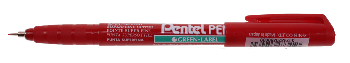 PENTEL Super Fine Green Label 0,4mm NMF50-BO rouge rouge
