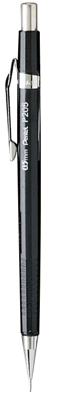 PENTEL Portemine Sharp 0.5mm P205A noir avec gomme noir avec gomme