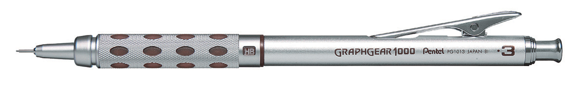 PENTEL Druckbleistift Graphgear 1000 0,3mm metallic silber<br>