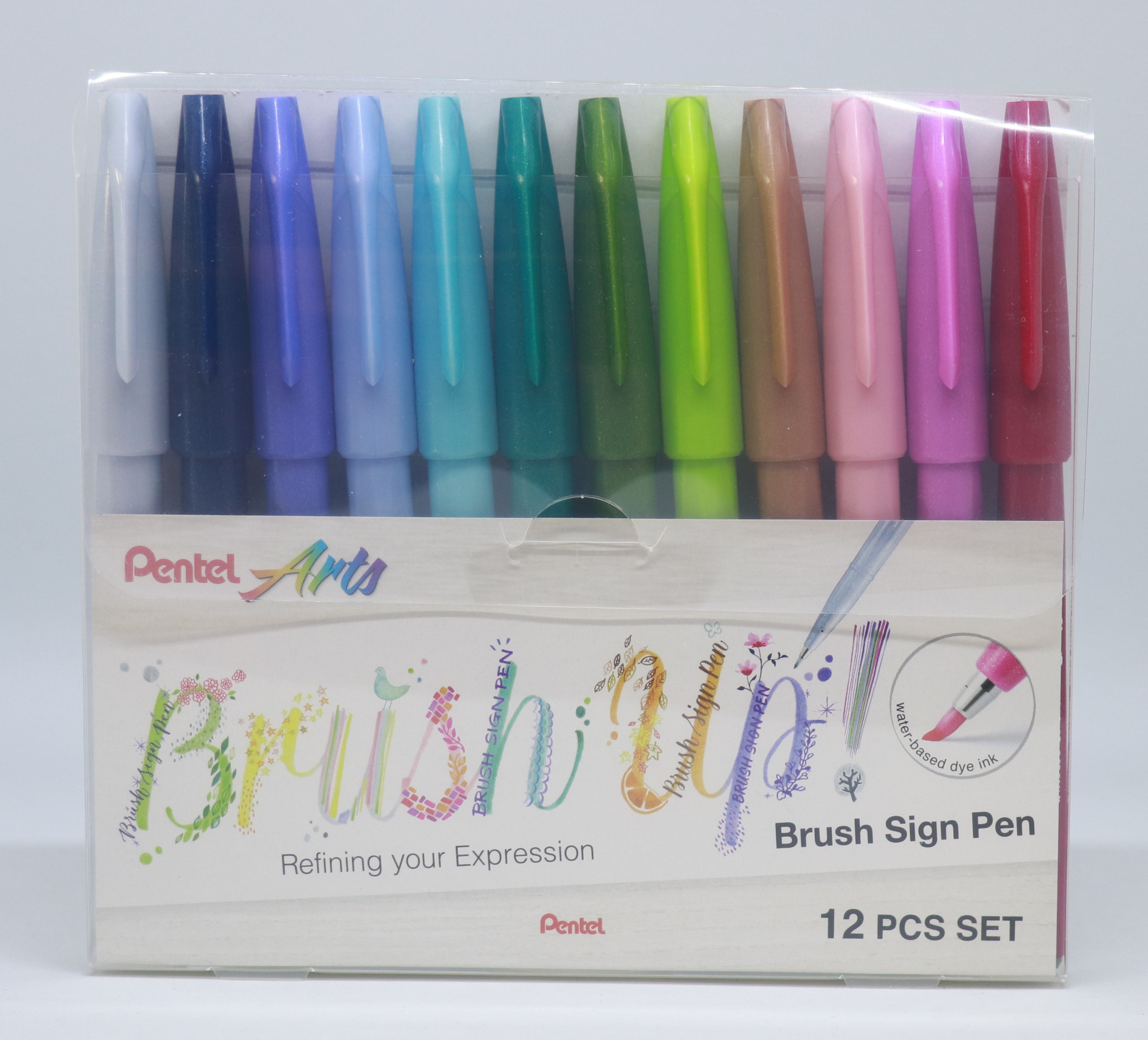 PENTEL Brush Sign Pen SES15C-12P1 12 couleurs, étui