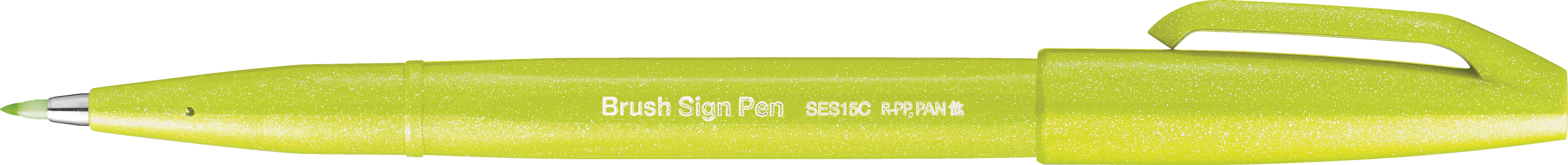 PENTEL Brush Sign Pen SES15C-K2X vert citron